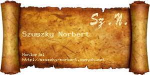 Szuszky Norbert névjegykártya
