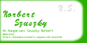 norbert szuszky business card